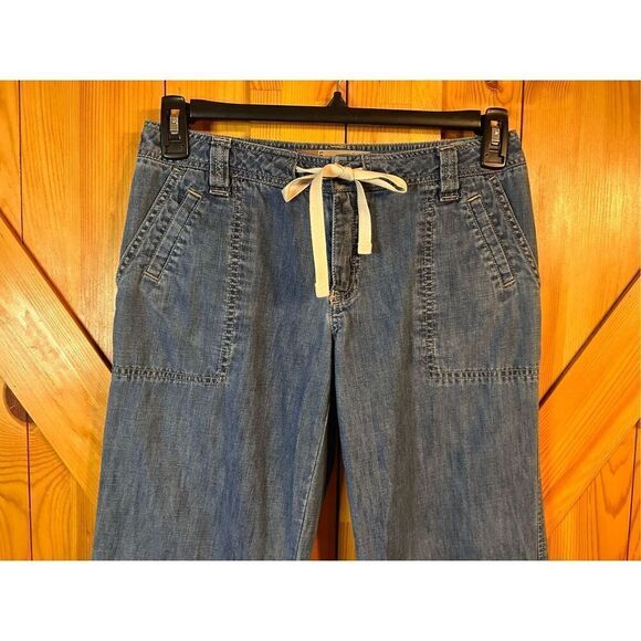 Old Navy Pants Drawstring Just Below The Waist Relaxed Bootcut Roll Up Women’s 4 - Picture 3 of 9